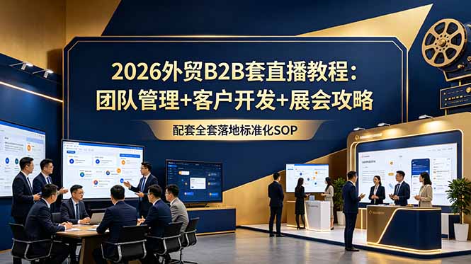 2026外贸B2B套直播教程：团队管理+客户开发+展会攻略，配套全套落地标准化SOP-副业网
