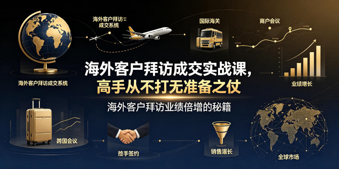 海外客户拜访成交实战课，高手从不打无准备之仗，海外客户拜访业绩倍增的秘籍-副业网