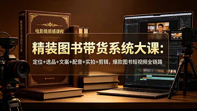 精装图书带货系统大课：定位+选品+文案+配音+实拍+剪辑，爆款图书短视频全链路-副业网
