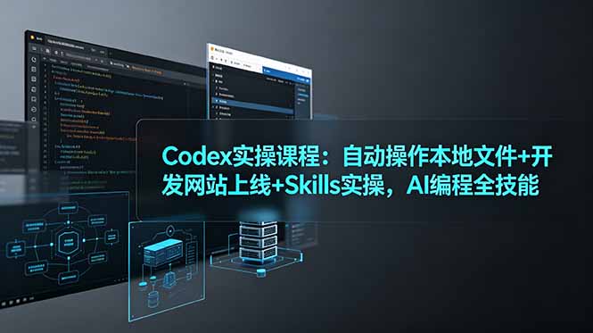 Codex实操课程：自动操作本地文件+开发网站上线+Skills实操，AI编程全技能-副业网