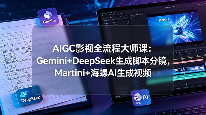 AIGC影视全流程大师课：Gemini+DeepSeek生成脚本分镜，Martini+海螺AI生成视频-副业网