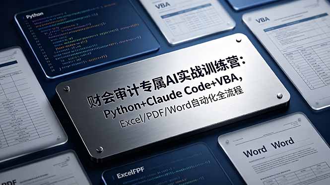 财会审计专属 AI实战训练营：Python+Claude Code+VBA，Excel/PDF/Word自动化全流程-副业网