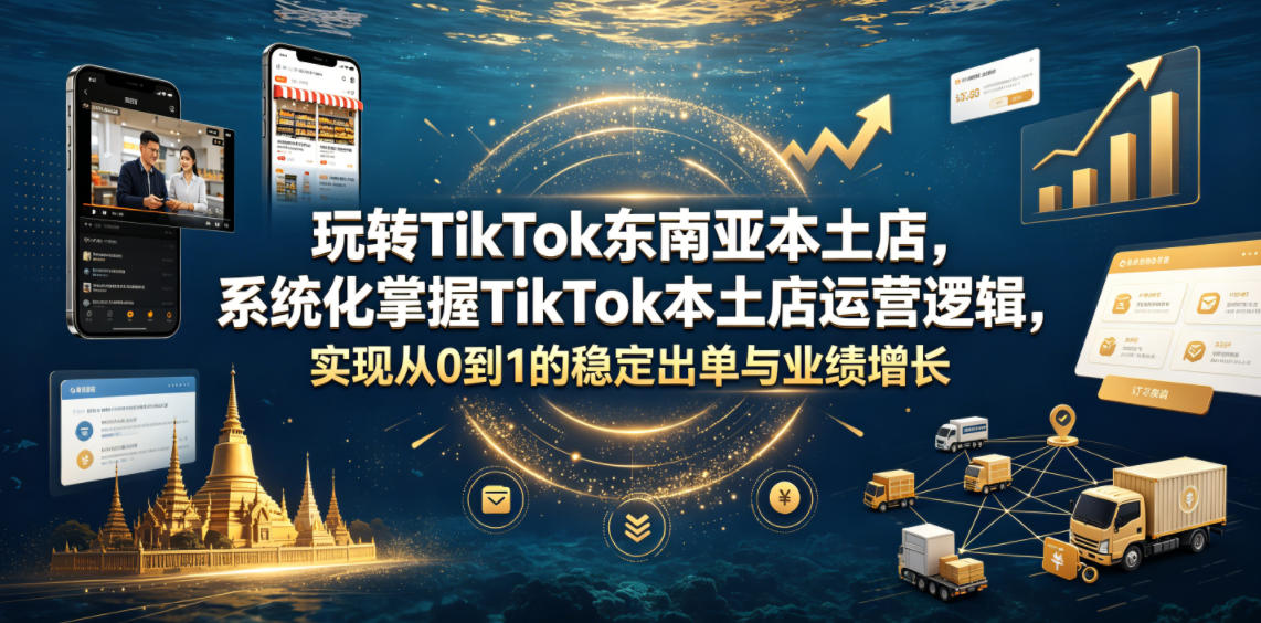 玩转TikTok东南亚本土店，系统化掌握TikTok本土店运营逻辑，实现从0到1的稳定出单与业绩增长-副业网