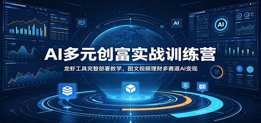 AI多元创富实战训练营：龙虾工具完整部署教学，图文视频理财多赛道AI变现-副业网