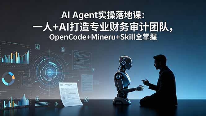 AI Agent实操落地课：一人+AI打造专业财务审计团队，OpenCode+Mineru+Skill全掌握-副业网