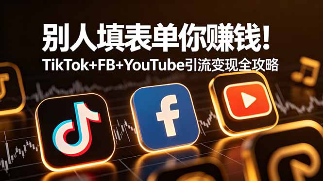 别人填表单你赚钱！TikTok+FB+YouTube 引流变现全攻略【原创双语字幕】-副业网