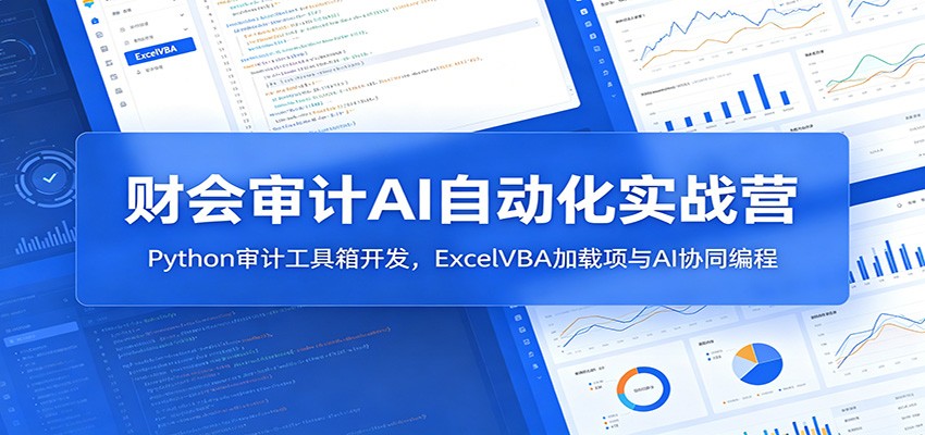 财会审计AI自动化实战营：Python审计工具箱开发，ExcelVBA加载项与AI协同编程-副业网