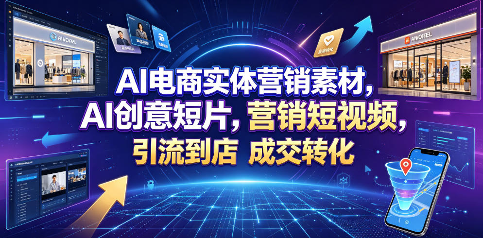 AI电商实体营销素材，AI创意短片，高效打造营销短视频，轻松引流到店，稳定提升门店客流与成交转化-副业网