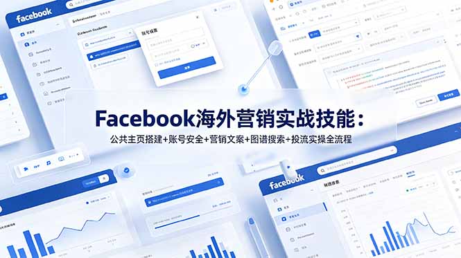Facebook海外营销实战技能：公共主页搭建+账号安全+营销文案+图谱搜索+投流实操全流程-副业网