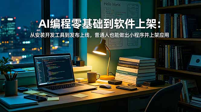 AI编程零基础到软件上架：从安装开发工具到发布上线，普通人也能做出小程序并上架应用商店-副业网