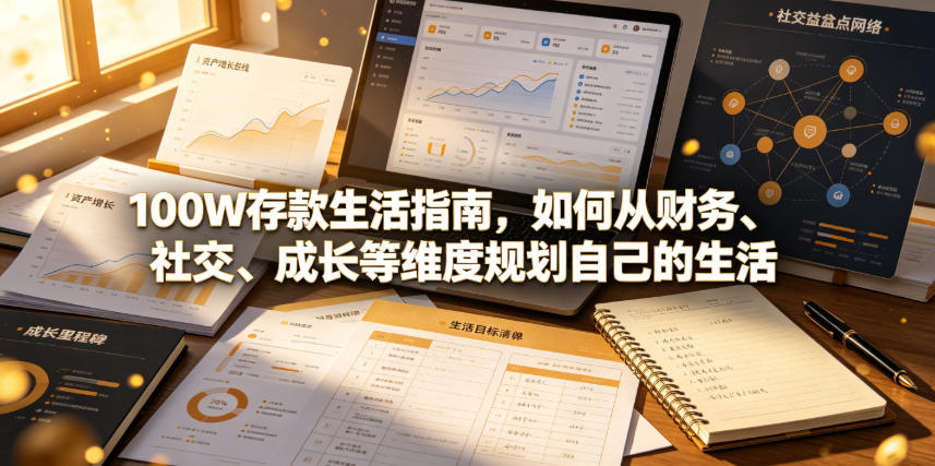 付费文章：100W存款生活指南，如何从财务、社交、成长等维度规划自己的生活-副业网