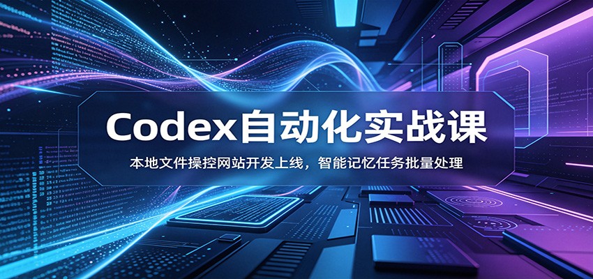 Codex自动化实战课：本地文件操控网站开发上线，智能记忆任务批量处理-副业网