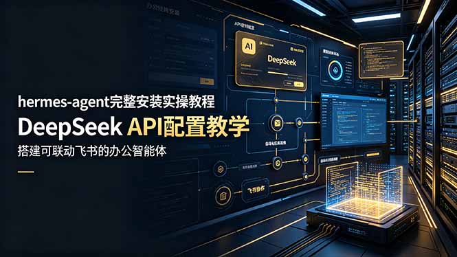 hermes-agent完整安装实操教程，DeepSeek API配置教学，搭建可联动飞书的办公智能体-副业网