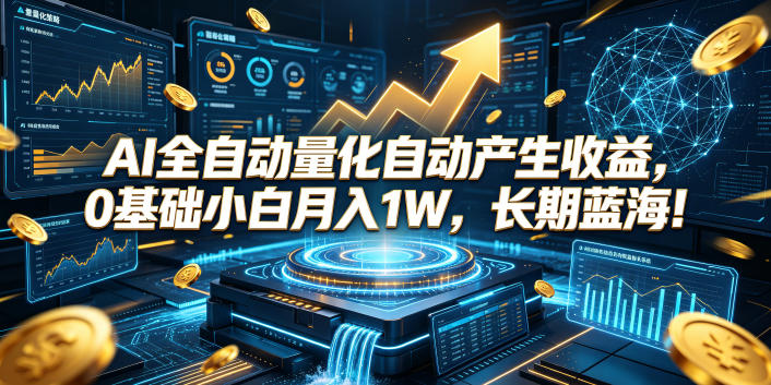 AI全自动量化自动产生收益，0基础小白月入1W，长期蓝海！【揭秘】-副业网