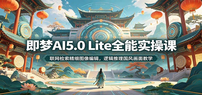 即梦AI5.0 Lite全能实操课：联网检索精细图像编辑，逻辑推理国风画面教学-副业网
