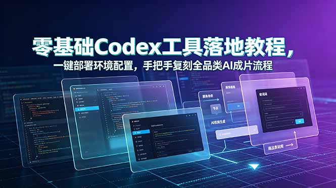 零基础Codex工具落地教程，一键部署环境配置，手把手复刻全品类AI成片流程-副业网