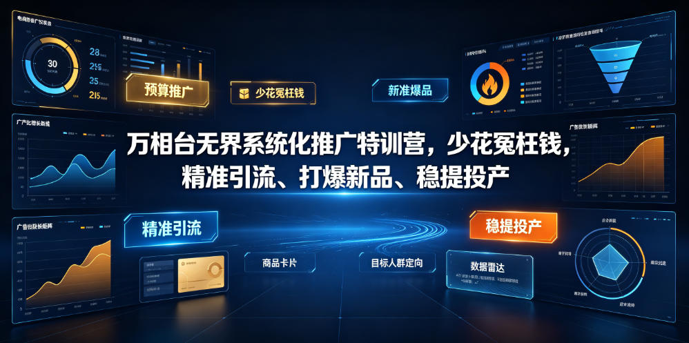 万相台无界系统化推广特训营VI0.0，少花冤枉钱，精准引流、打爆新品、稳提投产(全程录音+字幕)-副业网