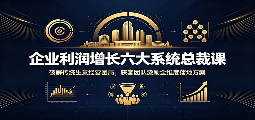企业利润增长六大系统总裁课：破解传统生意经营困局，获客团队激励全维度落地方案-副业网