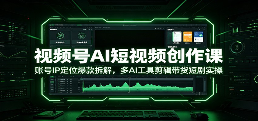 视频号AI短视频创作课：账号IP定位爆款拆解，多AI工具剪辑带货短剧实操-副业网