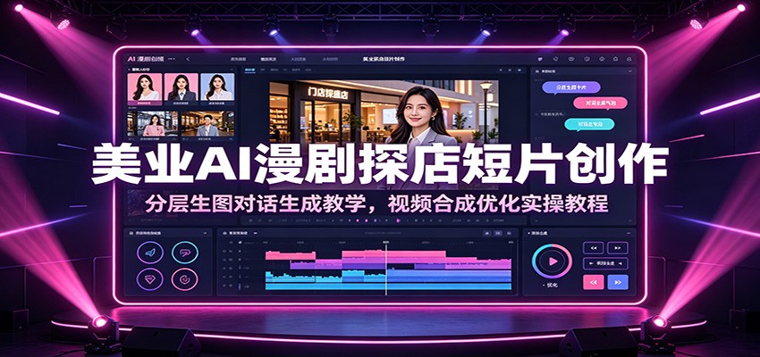 美业AI漫剧探店短片创作：分层生图对话生成教学，视频合成优化实操教程-副业网