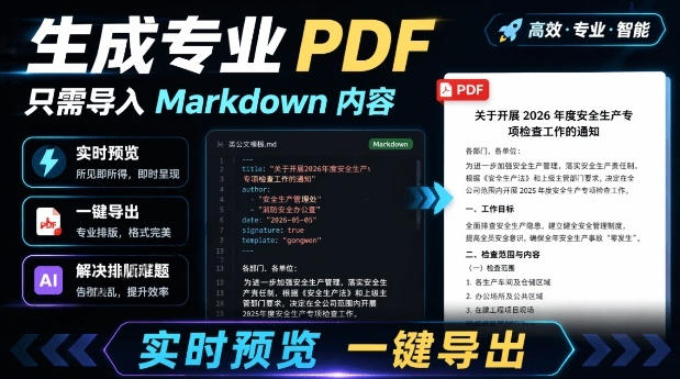 只需导入Markdown内容，实时预览一键导出专业PDF！轻松解决AI生成内容排版问题Presto-副业网