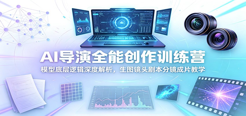 AI导演全能创作训练营：模型底层逻辑深度解析，生图镜头剧本分镜成片教学-副业网