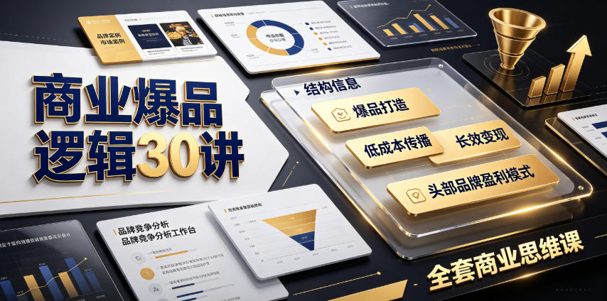 商业爆品逻辑30讲｜拆解各行各业头部品牌盈利模式，吃透爆品打造、低成本传播、长效变现全套商业思维课-副业网