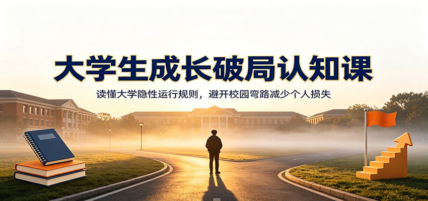 大学生成长破局认知课：读懂大学隐性运行规则，避开校园弯路减少个人损失-副业网