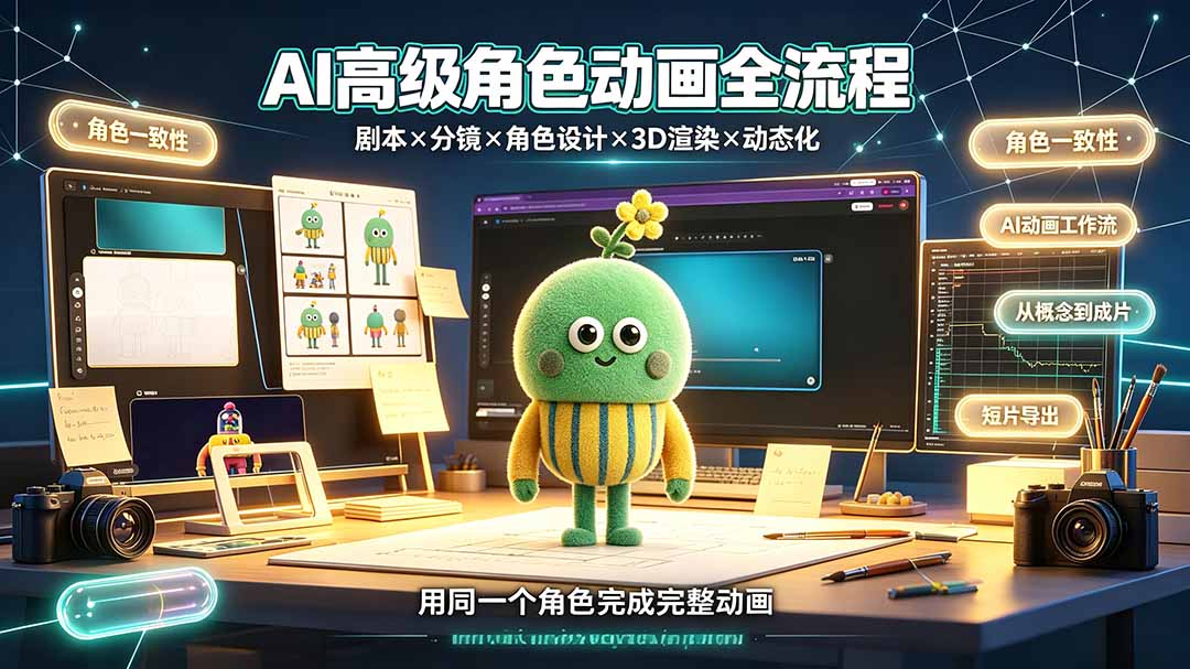 图片[2]-AI高级角色动画全流程：剧本×分镜×角色设计×3D渲染×动态化，从概念到成片一站式教学-副业网