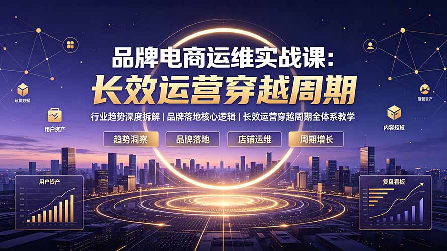 品牌电商运维实战课：行业趋势深度拆解｜品牌落地核心逻辑｜长效运营穿越周期全体系教学-副业网