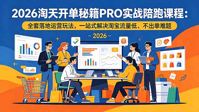 2026淘天开单秘籍PRO实战陪跑课程-更新：全套落地运营玩法，一站式解决淘宝流量低、不出单难题-副业网