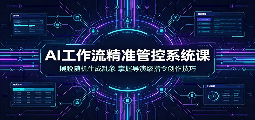 AI工作流精准管控系统课：摆脱随机生成乱象，掌握导演级指令创作技巧-副业网