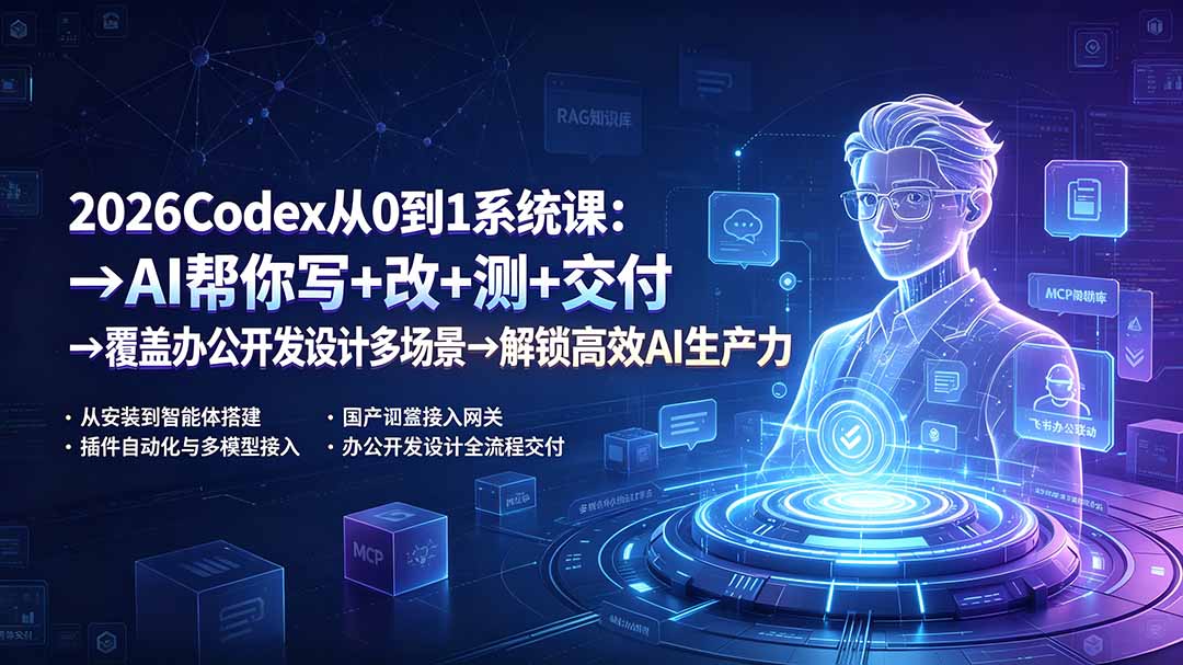 图片[2]-2026Codex从0到1系统课：→AI帮你写+改+测+交付→覆盖办公开发设计多场景→解锁高效AI生产力-副业网