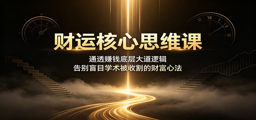 财运核心思维课：通透赚钱底层大道逻辑，告别盲目学术被收割的财富心法-副业网