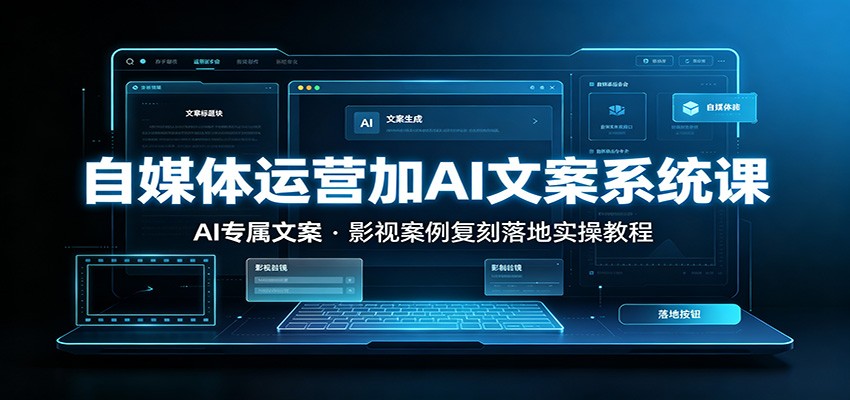 自媒体运营加AI文案系统课：：AI专属文案，影视案例复刻落地实操教程-副业网