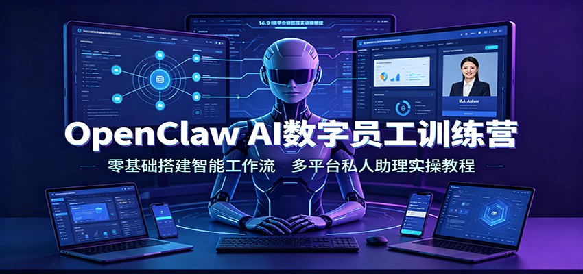 OpenClaw AI数字员工训练营：零基础搭建智能工作流，多平台私人助理实操教程-副业网