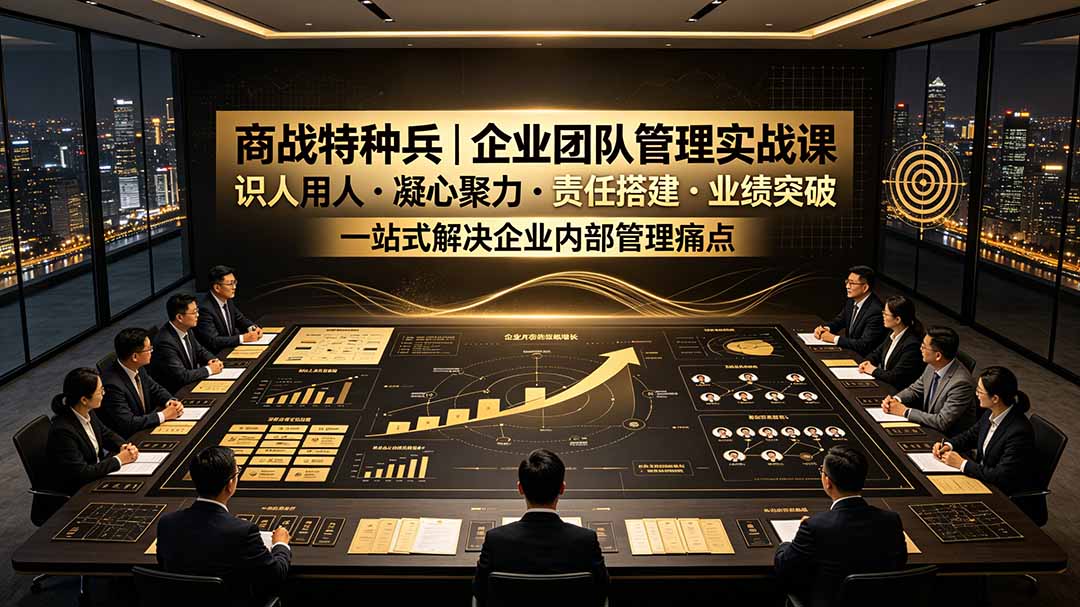 商战特种兵｜企业团队管理实战课：识人用人｜凝心聚力｜责任搭建｜业绩突破，一站式解决企业内部管理痛点-副业网