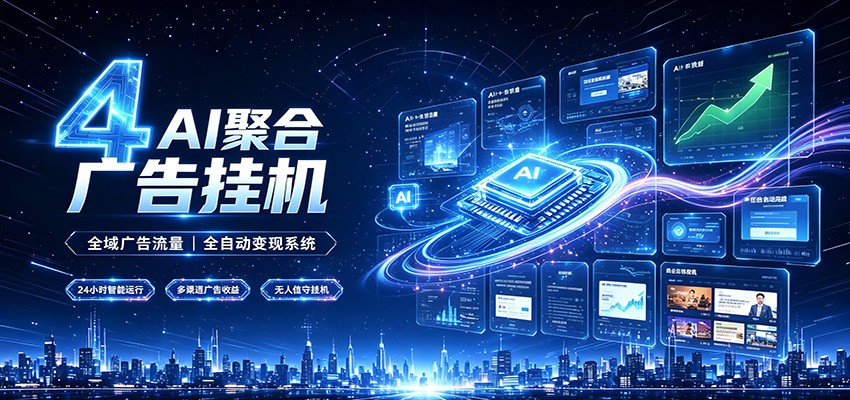 全域广告流量聚合，AI无人挂机稳赚佣金，打造长期稳定被动收入副业-副业网