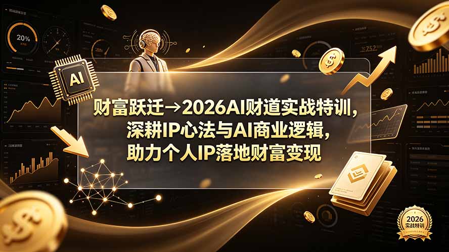 财富跃迁→2026AI财道实战特训,深耕IP心法与AI商业逻辑,助力个人IP落地财富变现-副业网