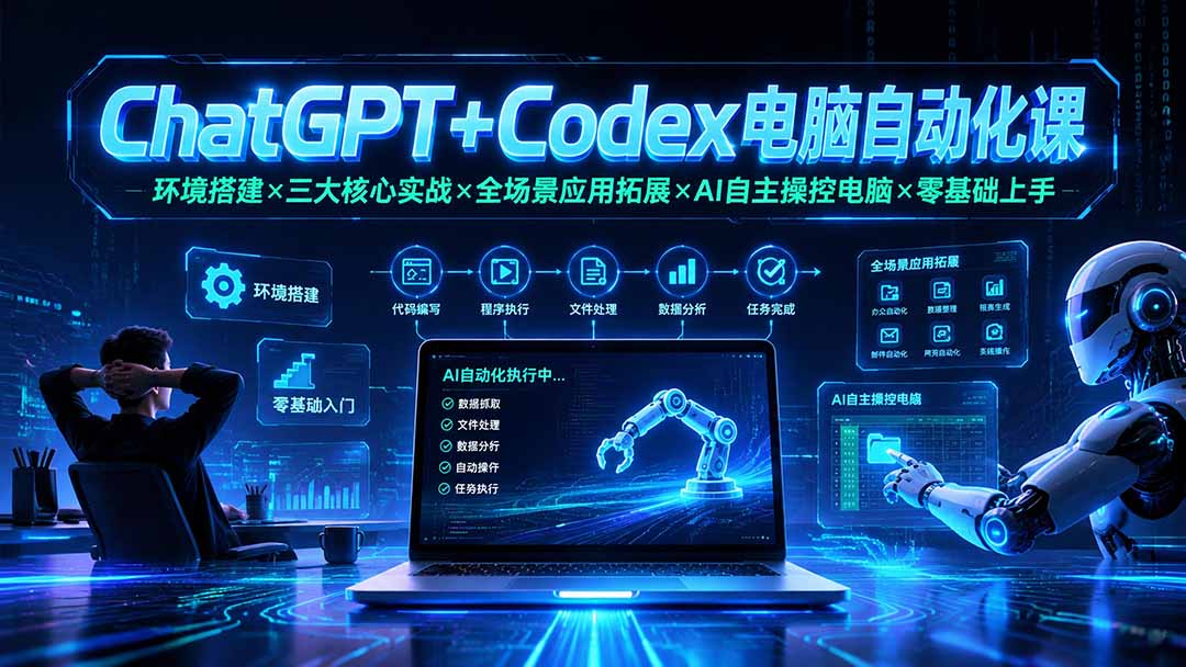 图片[2]-ChatGPT+Codex电脑自动化课：环境搭建×三大核心实战×全场景应用拓展×AI自主操控电脑×零基础上手-副业网
