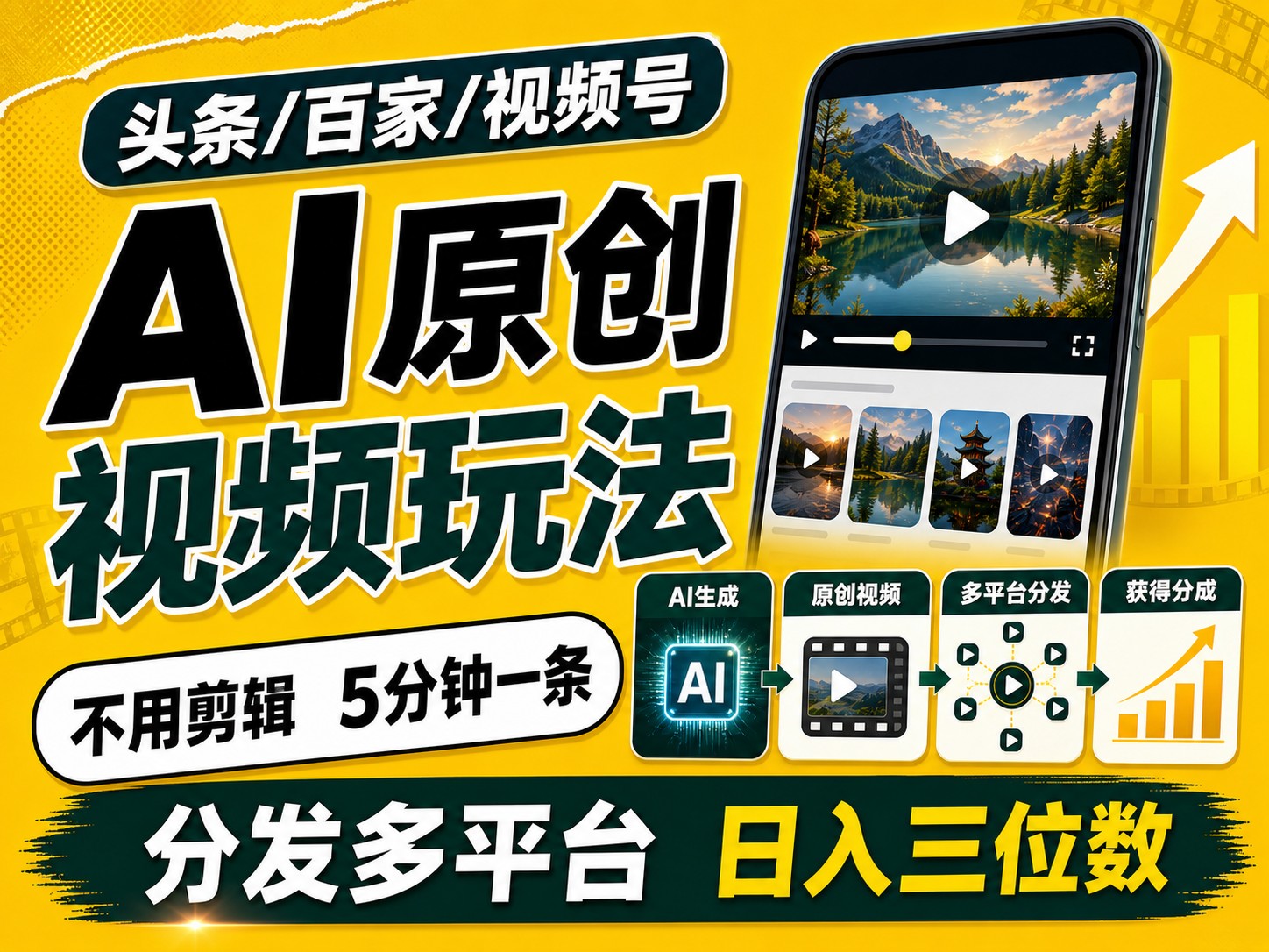 2026头条百家号升级玩法 5分钟一条原创视频 发多平台赚收-副业网