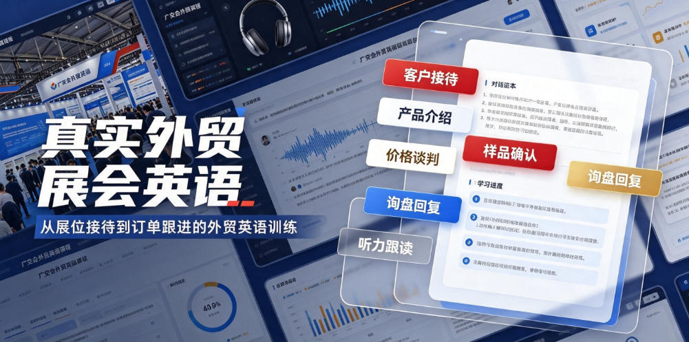 真实外贸展会英语，广交会外贸口语听力突击课程【音频】-副业网