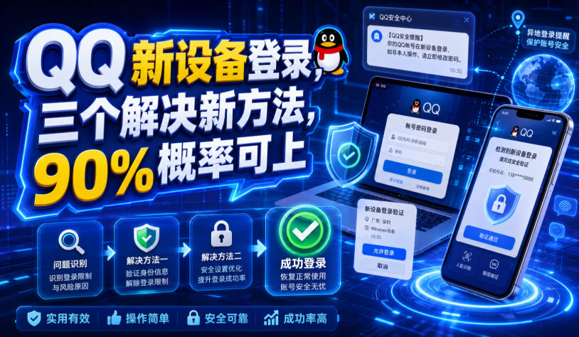 QQ新设备登录，三个解决新方法，90%概率可上-副业网