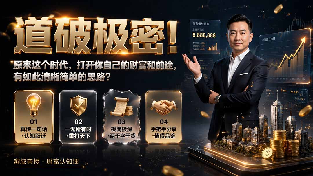 付费文章：道破极密！原来这个时代，打开你自己的财富和前途，有如此清晰简单的思路？-副业网