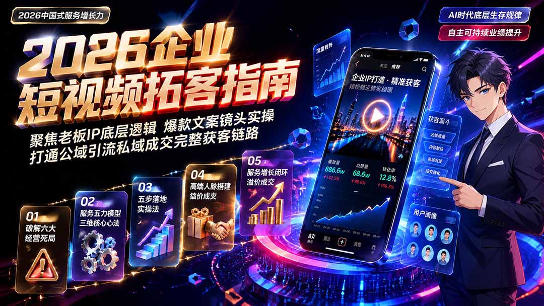 图片[2]-2026AI时代服务增长力实战课-无水印｜五力模型三维心法教学，破解门店客源流失低价内卷实现长效业绩增长-副业网