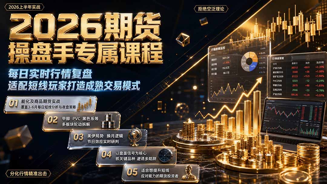 2026期货操盘手专属课程-更新8月，每日实时行情复盘，适配短线玩家打造成熟交易模式-副业网