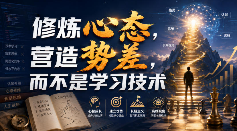 付费文章：修炼心态，营造势差，而不是学习技术-副业网