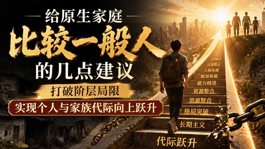图片[2]-付费文章：给原生家庭比较一般人的几点建议，打破阶层局限，实现个人与家族代际向上跃升-副业网