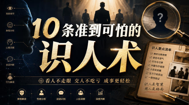 付费文章：10条准到可怕的识人术-副业网