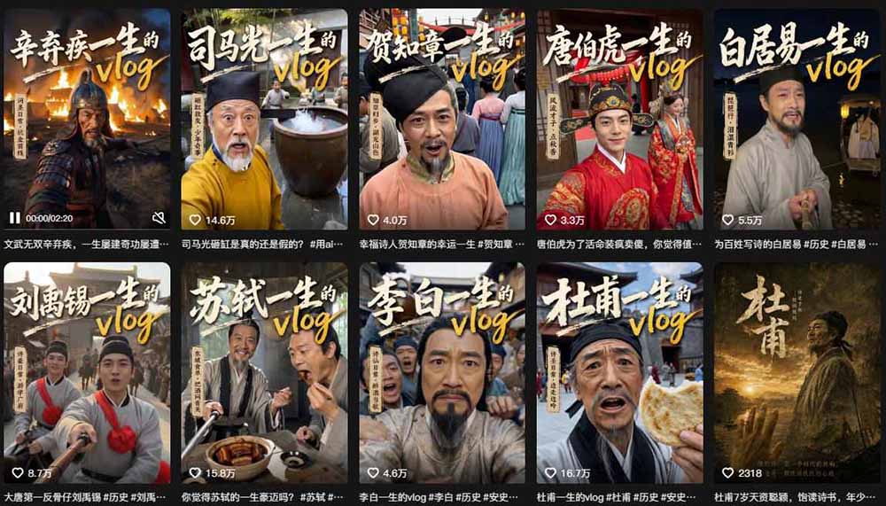 图片[3]-历史人物，诗人一生Vlog教学， AI制作丨伙伴计划丨精选收益丨商单收徒 ，新领域红利期，抓紧做-副业网